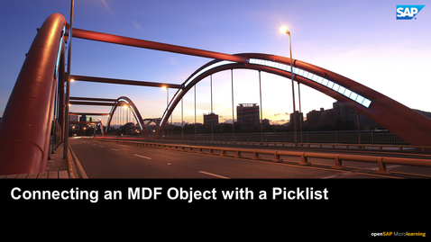 Thumbnail for entry Connecting an MDF Object with a Picklist - SAP SuccessFactors