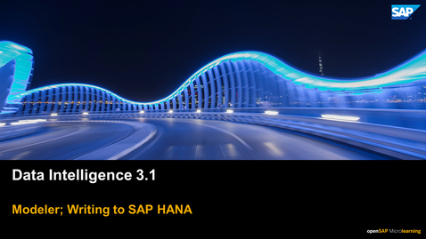 Thumbnail for entry Writing To Hana - SAP Data Intelligence