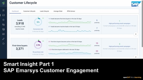 Thumbnail for entry Smart Insight Part 1 - SAP Emarsys Customer Engagement