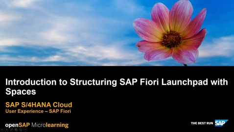 Thumbnail for entry Introduction to Structuring SAP Fiori Launchpad with Spaces - SAP S/4HANA User Experience