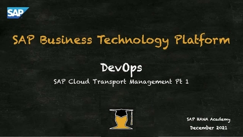 Thumbnail for entry SAP BTP DevOps: SAP Cloud Transport Management Pt 1