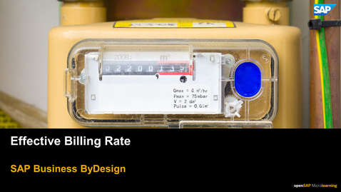 Thumbnail for entry Effective Billing Rate - SAP Business ByDesign