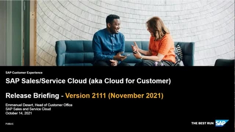 Thumbnail for entry SAP Cloud for Customer 2111 Release Briefing - Webcasts