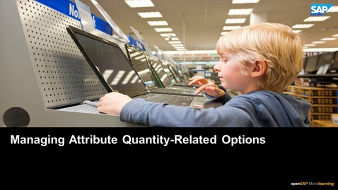 Thumbnail for entry Managing Attribute Quantity-Related Options - SAP CPQ