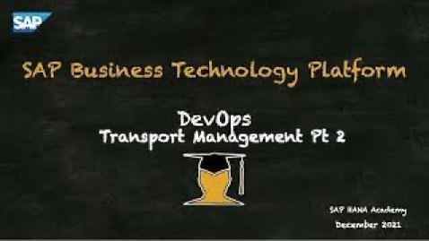 Thumbnail for entry BTP DevOps: Transport Management Pt 2