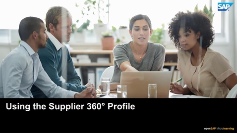 Thumbnail for entry Using the Supplier 360° Profile - SAP Ariba