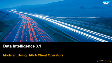 Thumbnail for entry SAP HANA Clients - SAP Data Intelligence