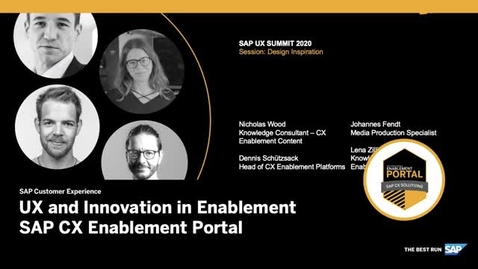 Thumbnail for entry [ARCHIVED] UX and Innovation: Interactive Video - SAP CX Enablement Portal