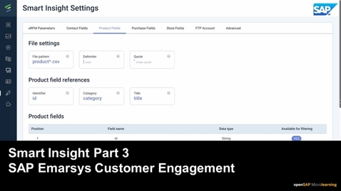 Thumbnail for entry Smart Insight Part 3 - SAP Emarsys Customer Engagement