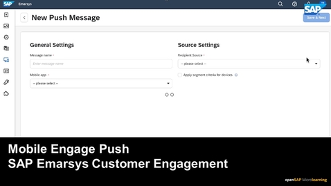 Thumbnail for entry Mobile Engage: Push - SAP Emarsys Customer Engagement