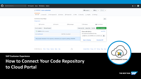 Thumbnail for entry How to Connect Your Code Repository to Cloud Portal- SAP Commerce Cloud