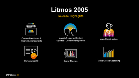 Thumbnail for entry [ARCHIVED] SAP Litmos Solutions – 2005 Release Features - Webinars