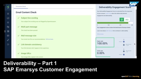 Thumbnail for entry Deliverability Part 1 - SAP Emarsys Customer Engagement