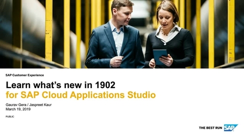Thumbnail for entry PREVIEW - Learn What’s New in 1902 for SAP Cloud Applications Studio - Webinars