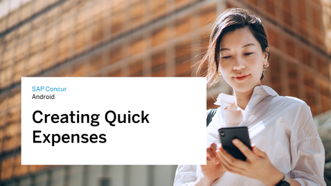 Thumbnail for entry [ARCHIVED] Creating Quick Expenses in Android with SAP Concur