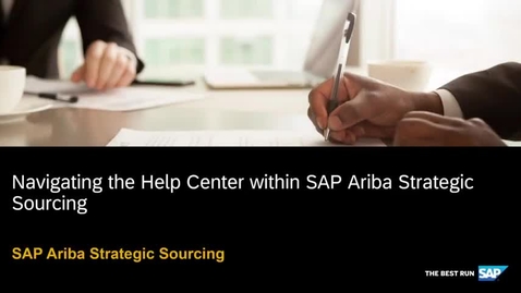 Thumbnail for entry Navigating the Help Center within SAP Ariba Strategic Sourcing