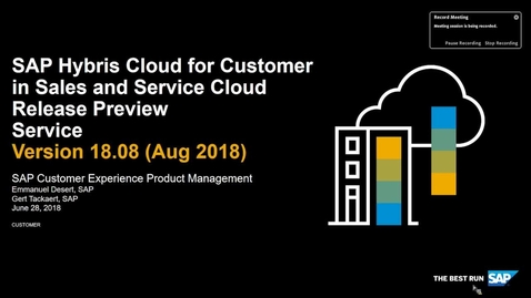 Thumbnail for entry 1808 Release Briefing  Service - SAP Hybris Cloud for Customer - Webinars