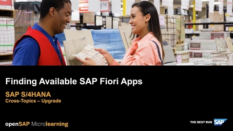Thumbnail for entry Finding Available SAP Fiori Apps - SAP S/4HANA Cross-Topics