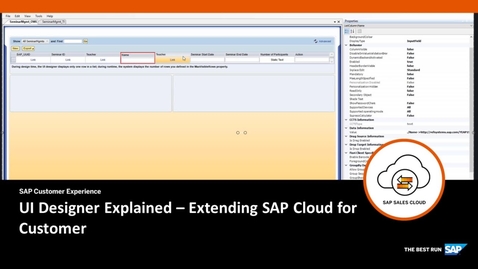 Thumbnail for entry UI Designer Explained - Extending SAP Cloud for Customer