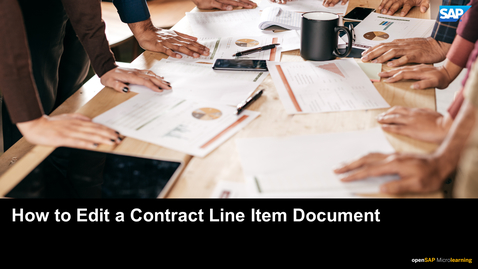 Thumbnail for entry How to Edit a Contract Line Item Document - SAP Ariba