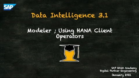 Thumbnail for entry Data Intelligence 17 of 21 - SAP HANA Clients