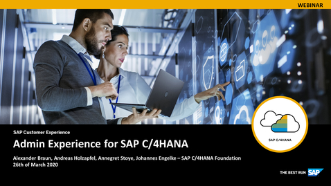 Thumbnail for entry Admin Experience for SAP C/4HANA - Webcasts