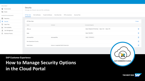 Thumbnail for entry How to Manage Security Options in the Cloud Portal