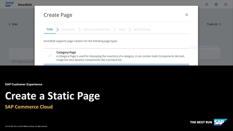 Thumbnail for entry Create a Static Page - SAP Commerce Cloud