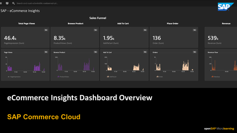 Thumbnail for entry E-Commerce Insights Dashboard Overview in Dynatrace - SAP Commerce Cloud