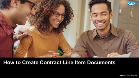 Thumbnail for entry How to Create Contract Line Item Documents - SAP Ariba