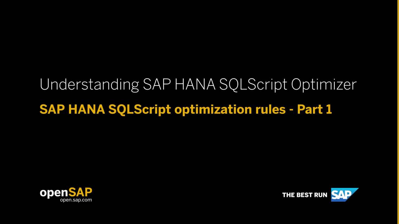 Sap Hana Sqlscript Reference – SAP HANA SQLScript Reference for SAP ...