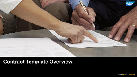 Thumbnail for entry Contract Template Overview - SAP Ariba