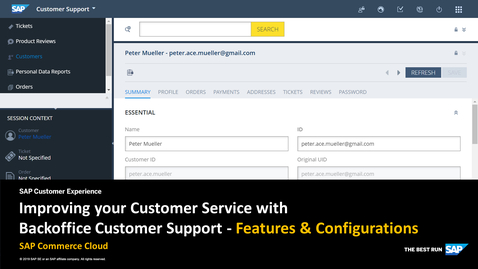 Thumbnail for entry Improving your Customer Service with Backoffice Customer Support - SAP Commerce Cloud