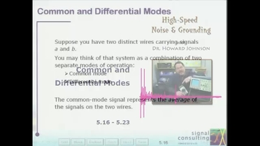 Common And Differential Modes High Speed Noise And Grounding Video Lectures Dr Johnson S Signal Integrity Lab Video