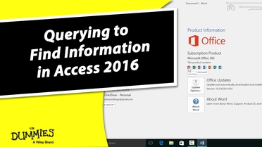 Querying To Find Information In Access 2016 Access 2016 For