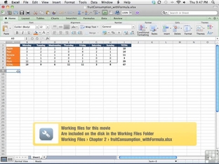 Working Out Our Average Consumption Microsoft Excel 2011 Mac