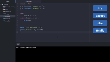 Try Except Else And Finally Python A Z Learn Python Programming By Building 5 Projects Video