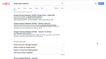 google hacking database ethical