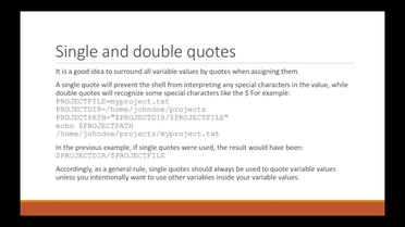 Single And Double Quotes Linux Shell Programming For Beginners Video