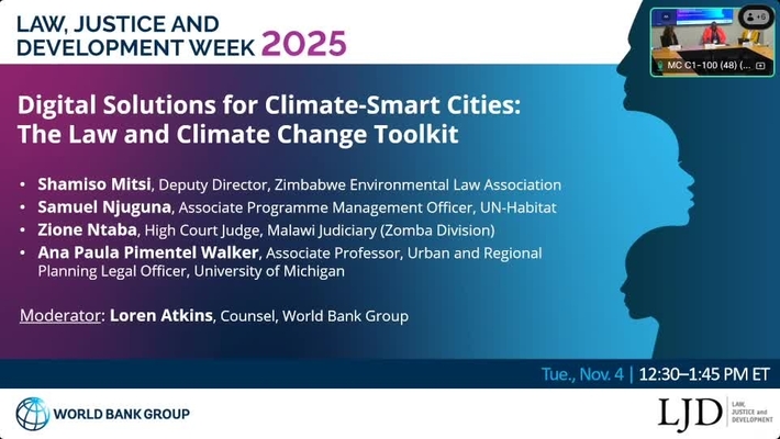 Digital Solutions for Climate-Smart Cities: The Law and Climate Change Toolkit