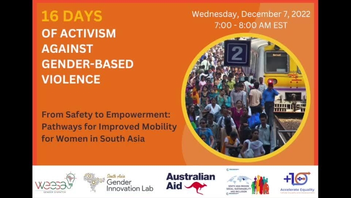 From Safety to Empowerment Pathways for Improved Mobility for Women in South Asia