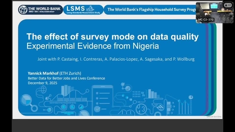 Thumbnail for Day 2 - Room C2 370 - Better Data for Better Jobs and Lives: Innovations in Survey Measurement in the Age of AI