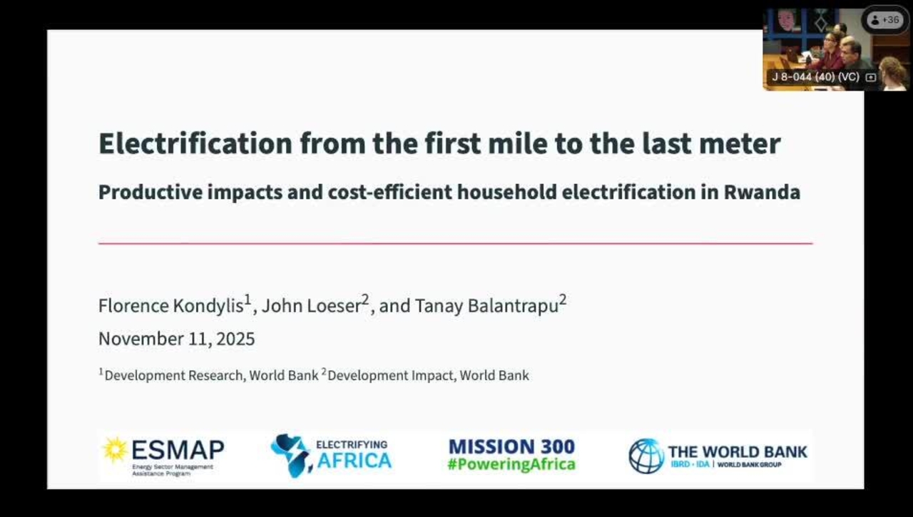 ESMAP-Africa Energy Learning Series | Electrification from the First to the Last Mile: Evidence from Rwanda