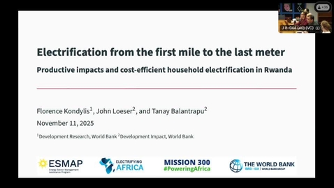 Thumbnail for ESMAP-Africa Energy Learning Series | Electrification from the First to the Last Mile: Evidence from Rwanda