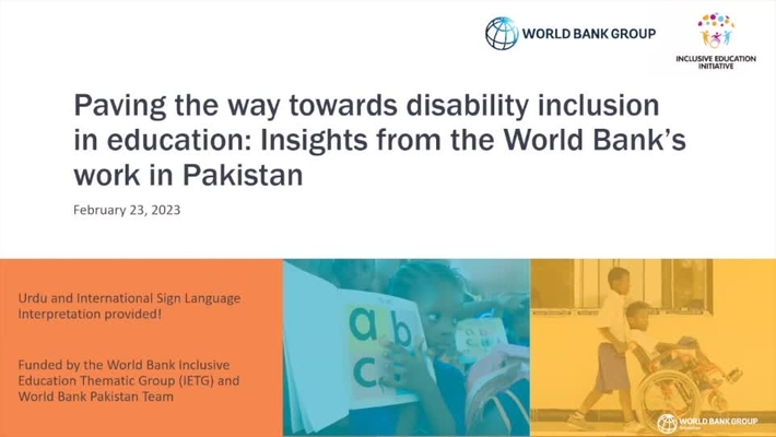 Paving the way towards disability inclusion in education: Insights from the World Bank's work in Pakistan