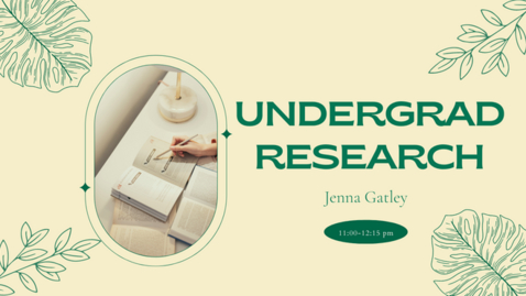 Thumbnail for Student Opportunities: Undergrad Research Recording