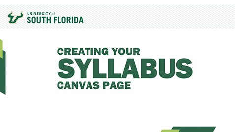 Thumbnail for entry Canvas Syllabus Page