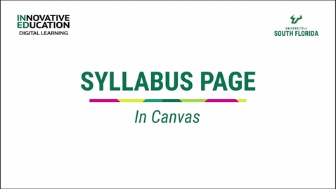 Thumbnail for Syllabus Page in Canvas