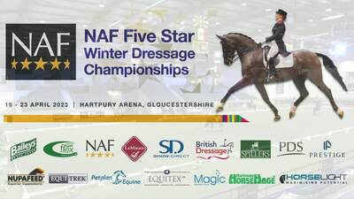 NAF Five Star Winter Dressage Champs 2023, NAF Five Star Arena (Indoor Arena), Hartpury, 21st April