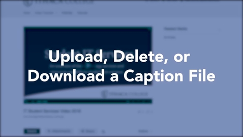 Thumbnail for entry Upload, Delete, or Download a Caption File